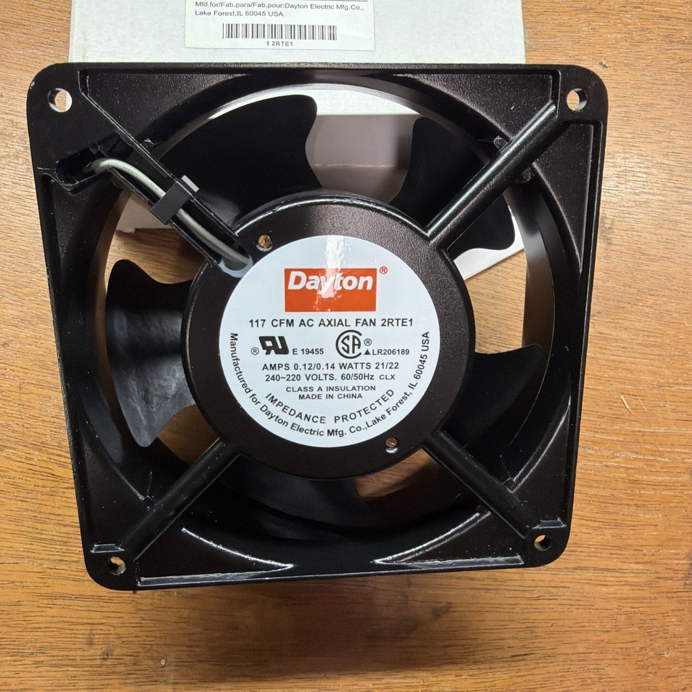 Dayton 2Rte1 Standard Square Axial Fan, Square, 230V Ac, 117 CFM(NEW OPEN BOX)